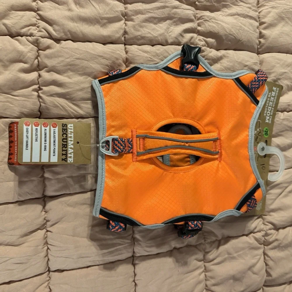 Dog‎ Puppy Arcadia Trail Small Harness Lift Handle Reflective Safety Orange NWT